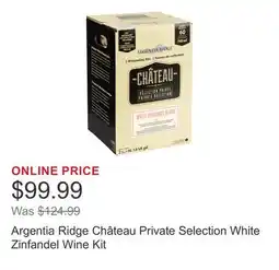 Costco Argentia Ridge Château Private Selection White Zinfandel Wine Kit offer