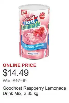Costco Goodhost Raspberry Lemonade Drink Mix offer