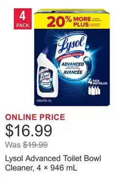 Costco Lysol Advanced Toilet Bowl Cleaner, 4 × offer