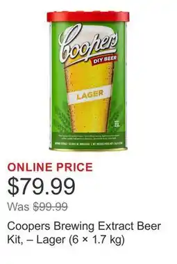 Costco Coopers Brewing Extract Beer Kit, – Lager (6 × 1.7 kg) offer