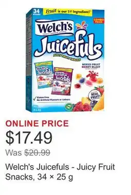 Costco Welch's Juicefuls - Juicy Fruit Snacks, 34 × offer