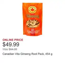 Costco Canadian Vita Ginseng Root Pack offer