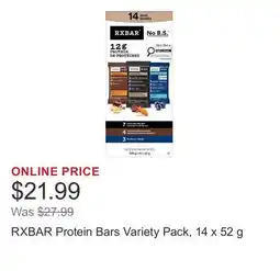 Costco RXBAR Protein Bars Variety Pack offer