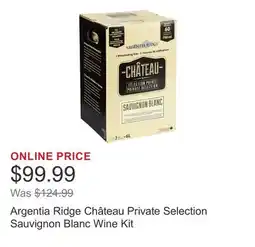 Costco Argentia Ridge Château Private Selection Sauvignon Blanc Wine Kit offer