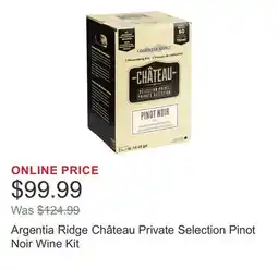 Costco Argentia Ridge Château Private Selection Pinot Noir Wine Kit offer