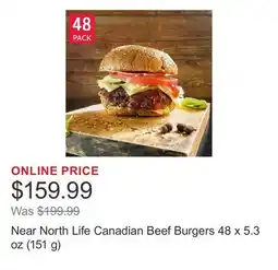 Costco Near North Life Canadian Beef Burgers 48 x 5.3 oz (151 g) offer