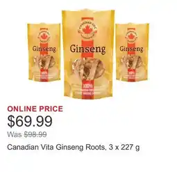 Costco Canadian Vita Ginseng Roots offer