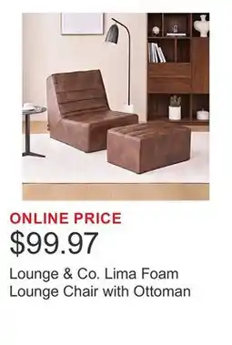 Costco Lounge & Co. Lima Foam Lounge Chair with Ottoman offer