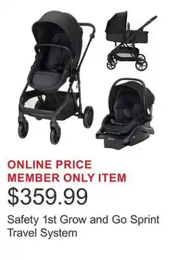 Costco Safety 1st Grow and Go Sprint Travel System offer