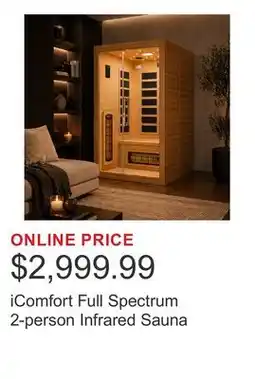 Costco iComfort Full Spectrum 2-person Infrared Sauna offer