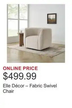 Costco Elle Décor – Fabric Swivel Chair offer