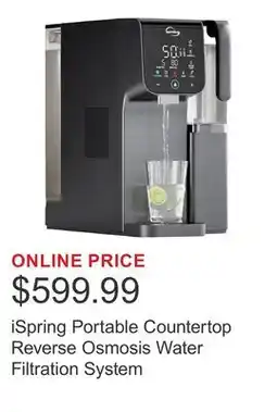 Costco iSpring Portable Countertop Reverse Osmosis Water Filtration System offer