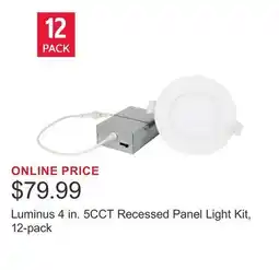 Costco Luminus 4 in. 5CCT Recessed Panel Light Kit, 12-pack offer