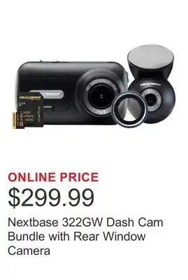 Costco Nextbase 322GW Dash Cam Bundle with Rear Window Camera offer