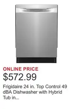 Costco Frigidaire 24 in. Top Control 49 dBA Dishwasher with Hybrid Tub in Stainless Steel offer