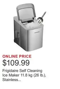 Costco Frigidaire Self Cleaning Ice Maker 11.8 kg (26 lb.), Stainless Steel with Scoop offer