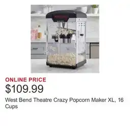 Costco West Bend Theatre Crazy Popcorn Maker XL, 16 Cups offer