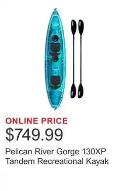 Costco Pelican River Gorge 130XP Tandem Recreational Kayak offer