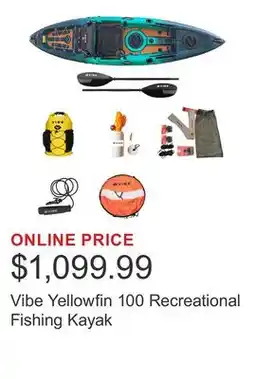 Costco Vibe Yellowfin 100 Recreational Fishing Kayak offer