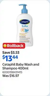 Walmart Cetaphil Baby Wash and Shampoo offer
