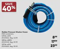 Princess Auto Rubber Pressure Washer Hoses offer