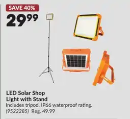 Princess Auto LED Solar Shop Light with Stand offer