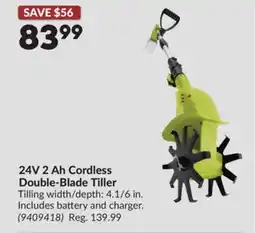 Princess Auto 24V 2 Ah Cordless Double-Blade Tiller offer