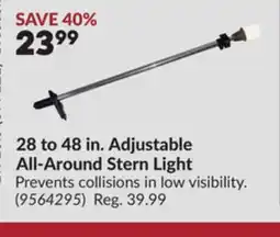 Princess Auto 28 to 48 in. Adjustable All-Around Stern Light offer