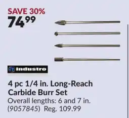 Princess Auto 4 pc 1/4 in. Long-Reach Carbide Burr Set offer