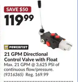 Princess Auto 21 GPM Directional Control Valve with Float offer