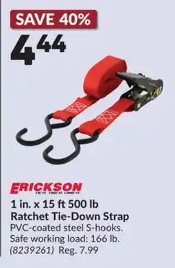 Princess Auto 1 in. x 15 ft 500 lb Ratchet Tie-Down Strap offer