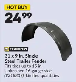 Princess Auto 31 x 9 in. Single Steel Trailer Fender offer
