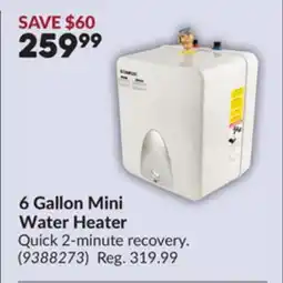 Princess Auto 6 Gallon Mini Water Heater offer