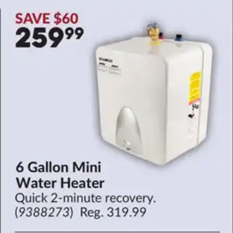 Princess Auto 6 Gallon Mini Water Heater offer