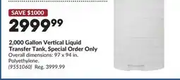 Princess Auto 2,000 Gallon Vertical Liquid Transfer Tank, Special Order Only offer