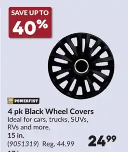 Princess Auto 4 pk Black Wheel Covers offer