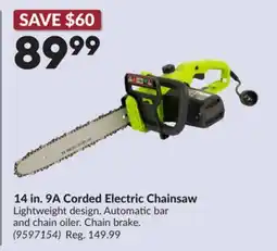 Princess Auto 14 in. 9A Corded Electric Chainsaw offer