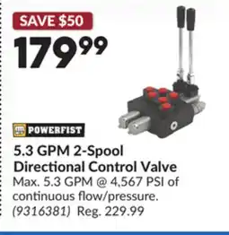Princess Auto 5.3 GPM 2-Spool Directional Control Valve offer