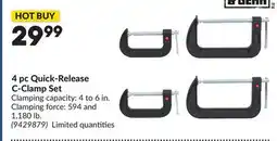 Princess Auto 4 pc Quick-Release C-Clamp Set offer