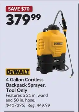 Princess Auto 4 Gallon Cordless Backpack Sprayer, Tool Only offer