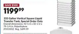 Princess Auto 333 Gallon Vertical Square Liquid Transfer Tank, Special Order Only offer