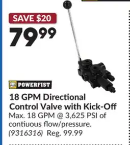 Princess Auto 18 GPM Directional Control Valve with Kick-Off offer