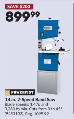 Princess Auto 14 in. 2-Speed Band Saw offer