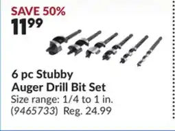 Princess Auto 6 pc Stubby Auger Drill Bit Set offer