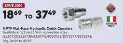 Princess Auto NPTF Flat-Face Hydraulic Quick Couplers offer
