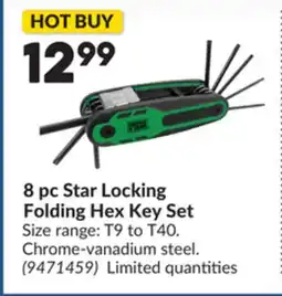 Princess Auto 8 pc Star Locking Folding Hex Key Set offer
