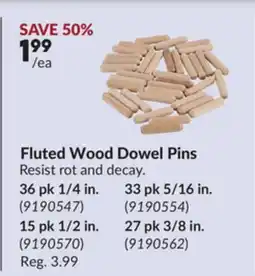 Princess Auto Fluted Wood Dowel Pins offer