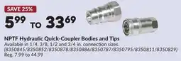 Princess Auto NPTF Hydraulic Quick-Coupler Bodies and Tips offer