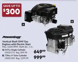 Princess Auto Vertical-Shaft OHV Gas Engines with Electric Start offer