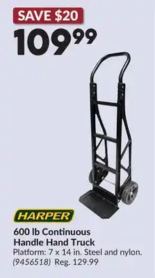 Princess Auto 600 lb Continuous Handle Hand Truck offer